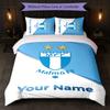 Malmö FF Custom Name Text Bedding Set 1 Duvet Cover+2 Pillowcases Soccer Logo Personalized Gift For Special Occasion Bedroom Decor