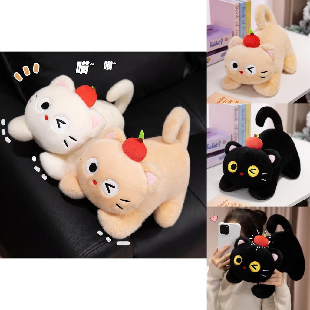 Apple Cat Plush Toy With Pp Cotton Filling For Kids And Gifts