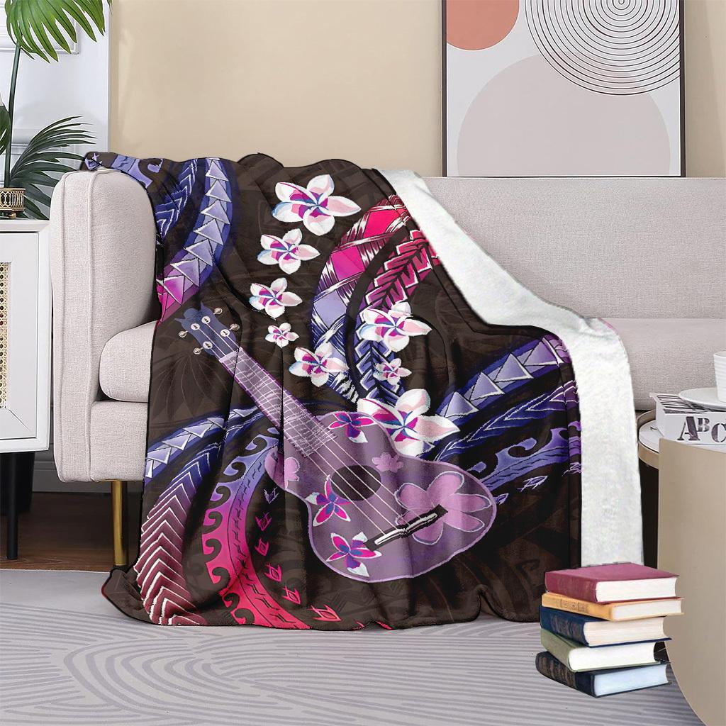 Tropical Hawaiian Hibiscus Pattern Blanket Sofa Bed Travel Camping Living Room Office Conditioning Blanket for All Seasons Gifts