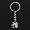 Fashion 30mm Key Ring Metal Key Chain Keychain Jewelry Antique Plated Vintage Horse Steed Horseshoe 21x19mm Pendant