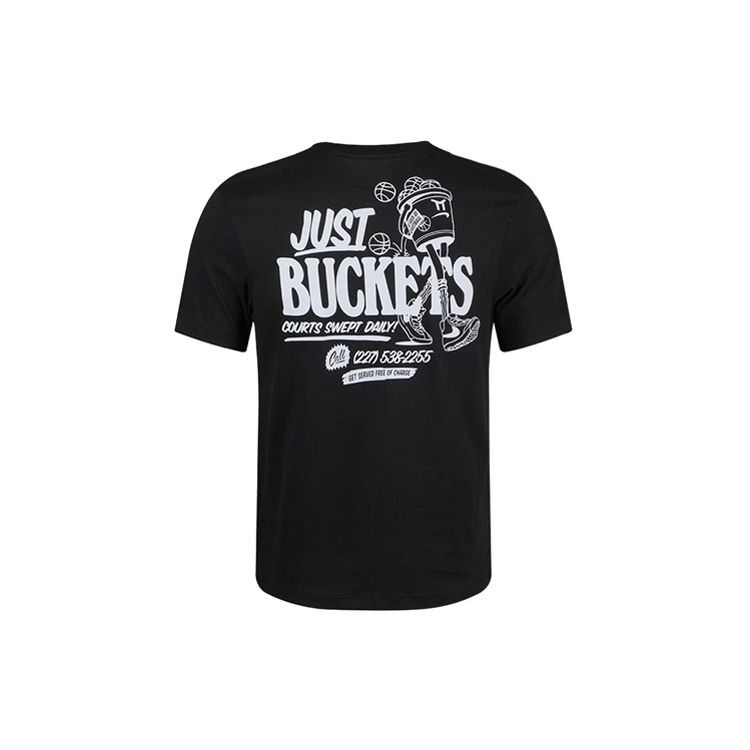 Nike Basketball Graffiti Print Short Sleeve T-Shirt Men Tops Black CD0959-010