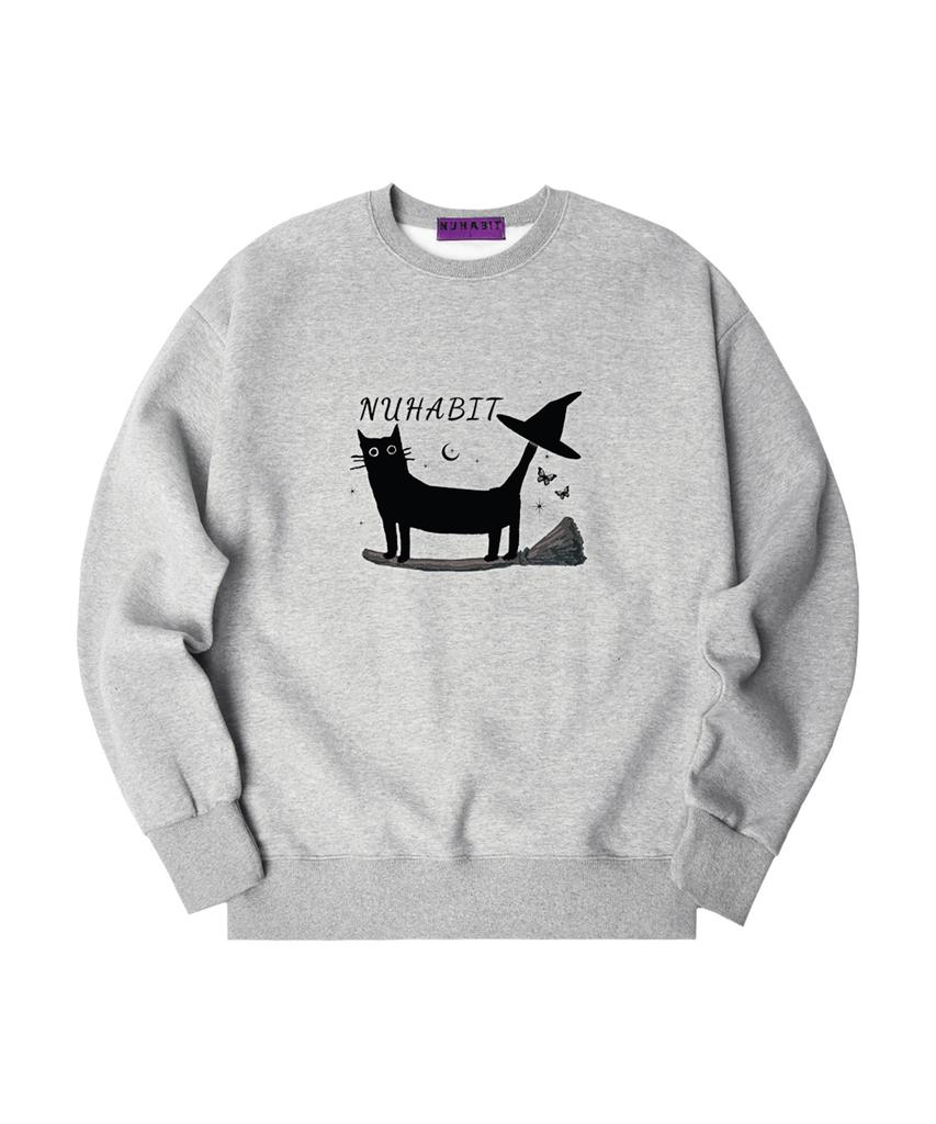 NUHABIT N/H A Witchs Cat Oversized Fleece-Lined Sweatshirt_Gray (Gom4-4Nh1194)