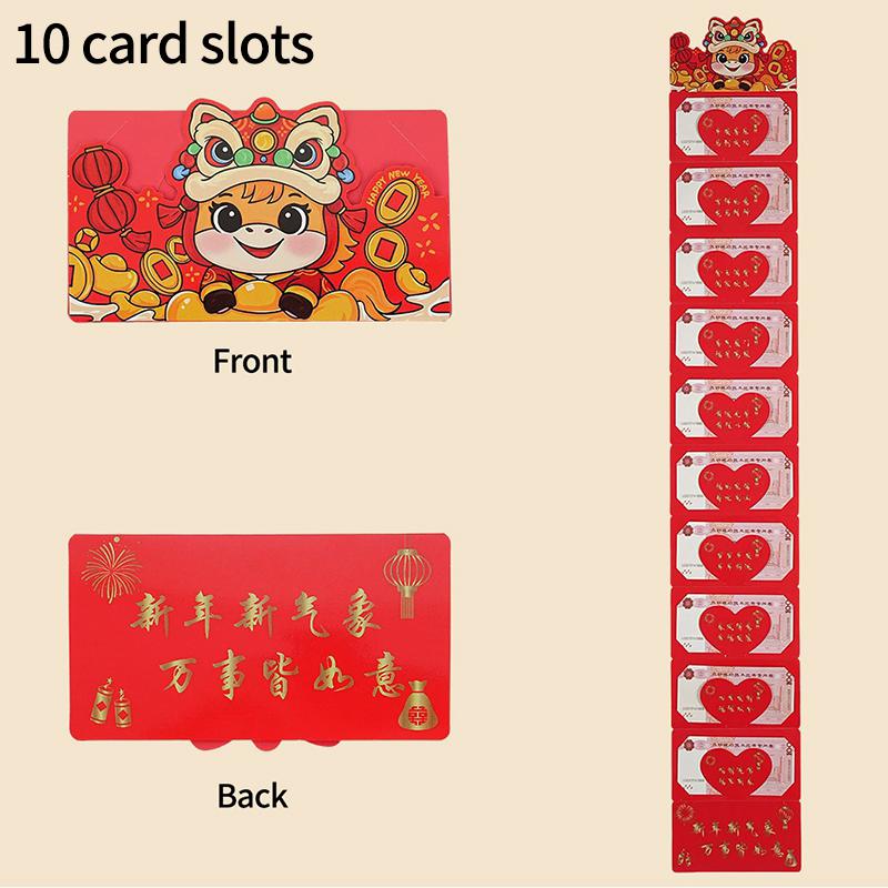 Folding Red Envelope 6/10 Card Slots Red Pocket Lucky Money Evenlopes Red Ita Bag Spring Festival Hongbao Nouvel An Chinois 2026