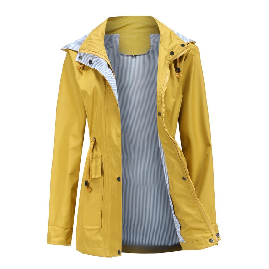 2026 Women's Trench Coat with Detachable Hood Fall Winter Plus Size Windproof Outerwear