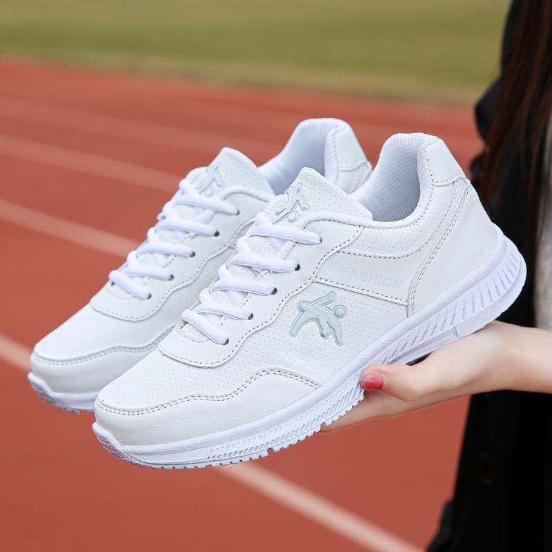 Brand Sports and Leisure Women's Shoes Lightweight Non-slip Soft-soled Running Shoes Wear Leather Waterproof Shoes In Rainy Days In Spring and Autumn