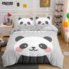 Cartoon Niedliches Panda Bettwäsche Set Weiß Bettwäsche 3D Druck Geschenk Für Mädchen 2/3tlg. Twin Single Queen King Size Bettbezug Set