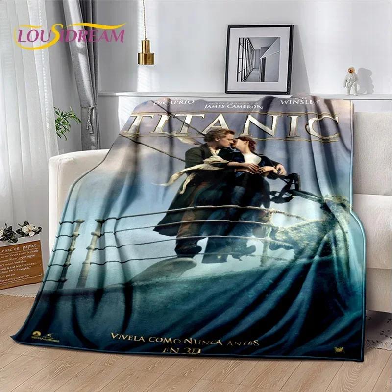 Film Titanic Poster 3D Print Deken, Zachte Plaid voor Huis Slaapkamer Bed Bank Picknick Reizen Kantoor Rust Deksel Deken Kinderen