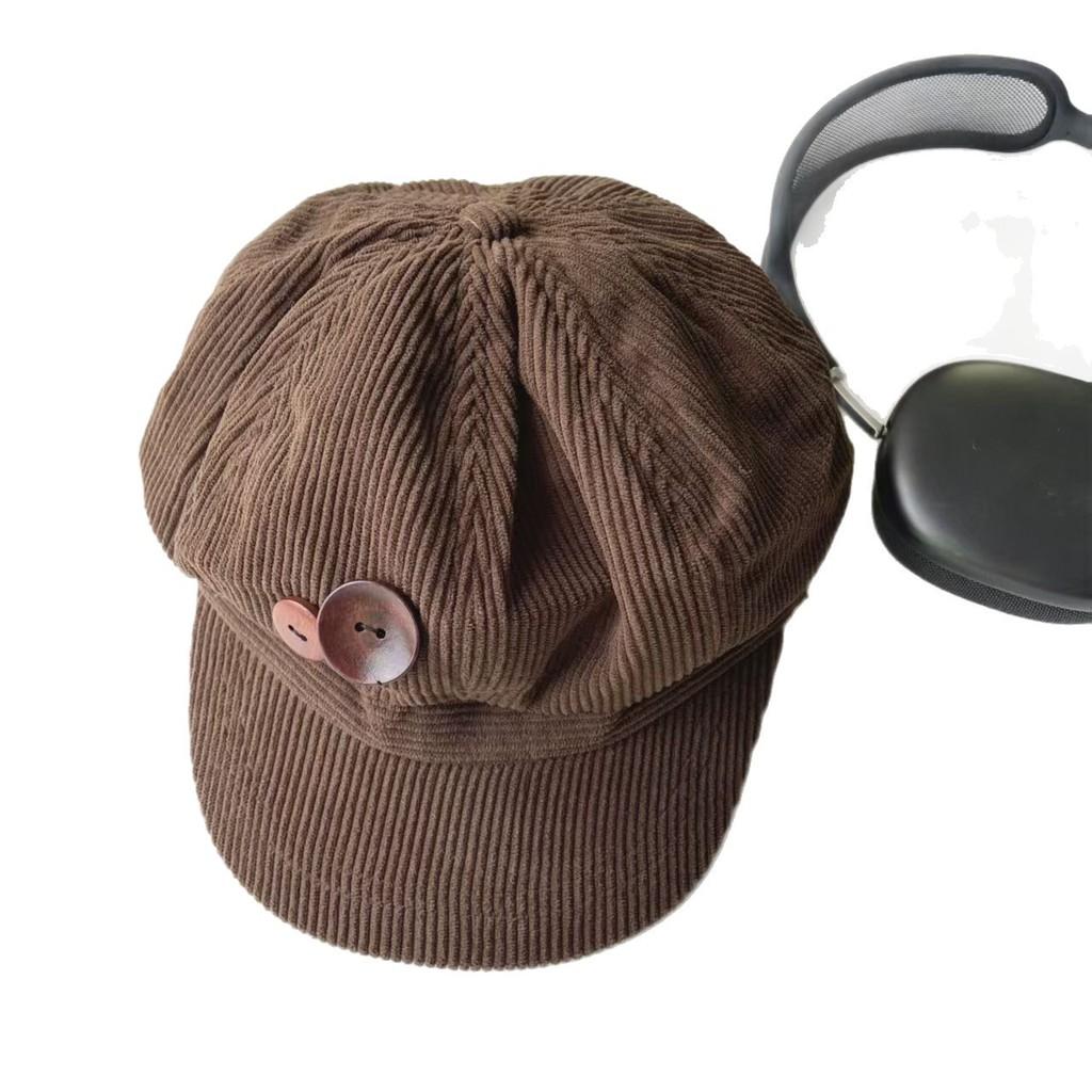 Corduroy Beret Hat For Women With Breathable Warmth And Adjustable Fit For Autumn Winter Fashion