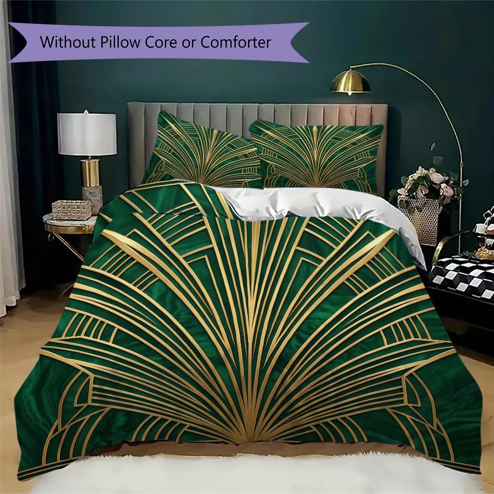 Art Deco Line Pattern Bedding Uilt Set Uilt Cover Pillowcase Home Decoration Birthday Gift (1 * Duvet Cover + 2 * Pillowcase Without Core)