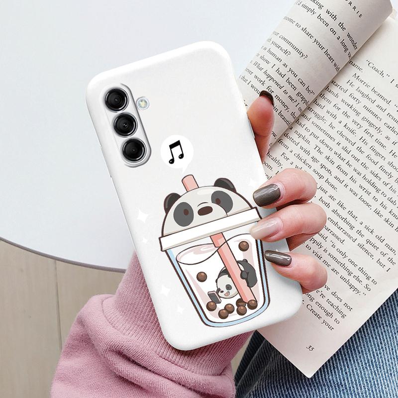 Hülle Funda Für Samsung Galaxy M14 M34 M54 5G Cover Bunter Blume Herz Cartoon Weiches TPU Couqe Für Samsung M 14 Leopard Capa