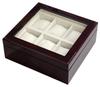 IGIMI Watch Box, Holds 6 Watches, Wooden, with Window, Brown Wood Grain Pattern, Senary (Thanksgiving Day)