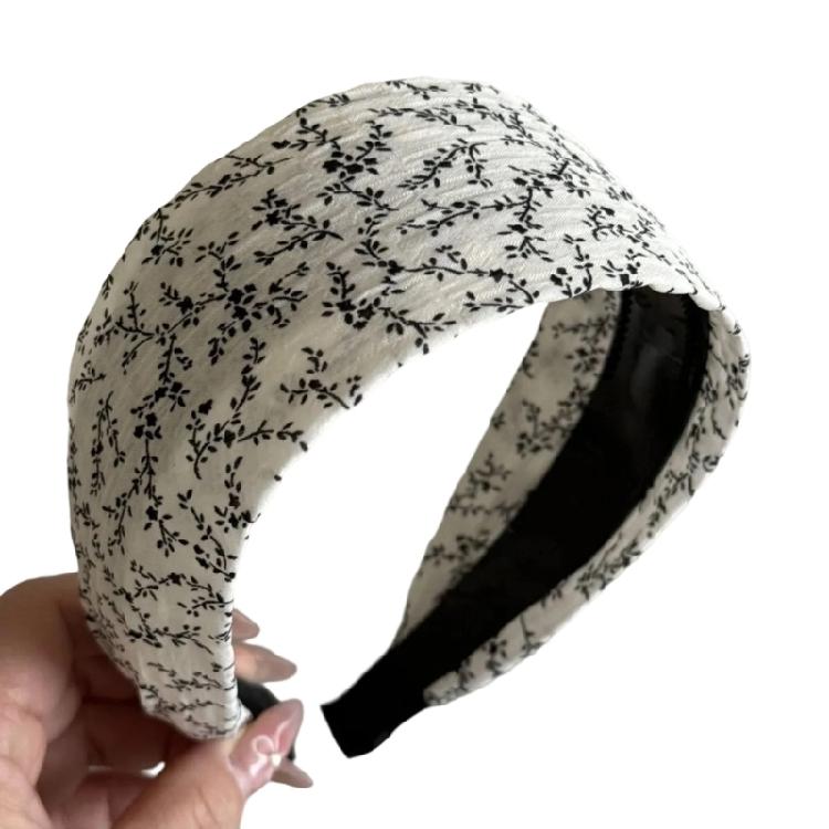 Fashionable Floral Pattern Wide Hairband Nonslip Cloth Hair Accessory Elegant For Girls Women Party or Everyday Use
