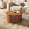 Couchtisch Wohnzimmertisch Couchtisch MDF Rund Höhenverstellbar Stauraum