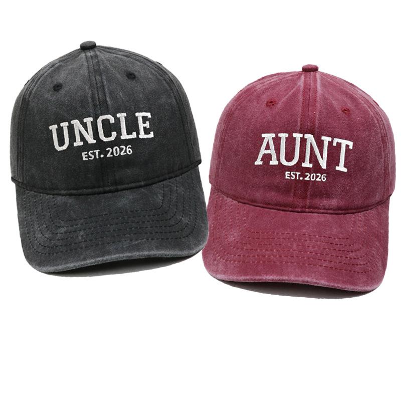 Hot Sale DAD MOM Embroidered Baseball Cap Washed Retro Male and Female Couples Casual Versatile Hat