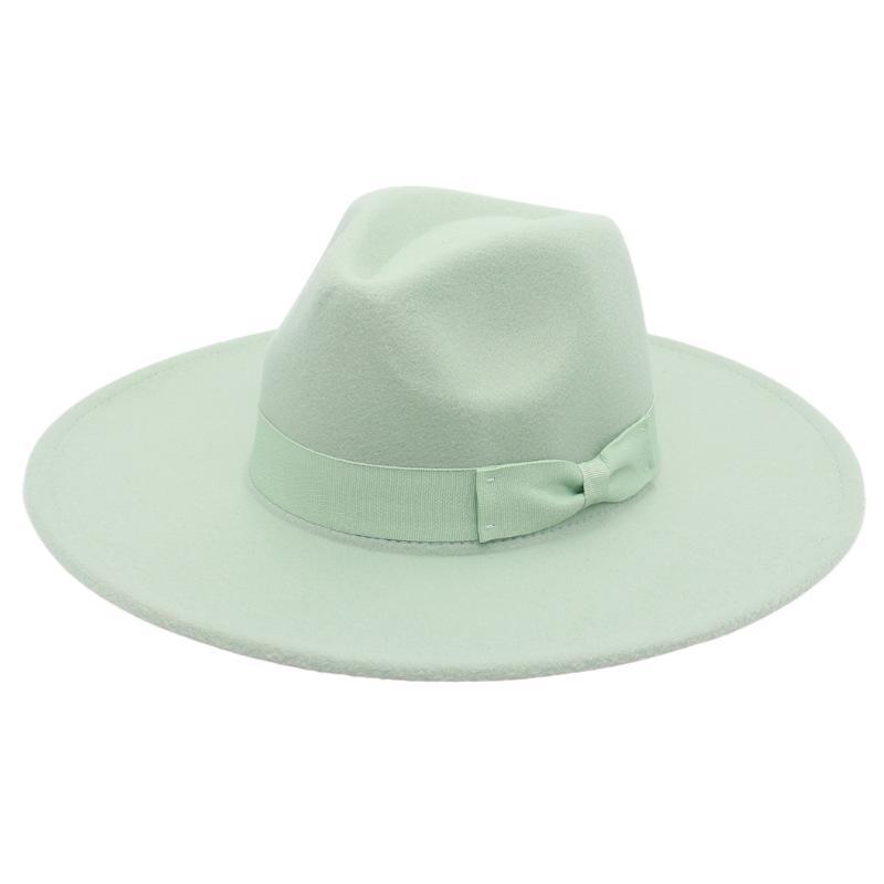 Elegant Multi-Color Cashmere Wool Felt Jazz Hat for Autumn and Winter