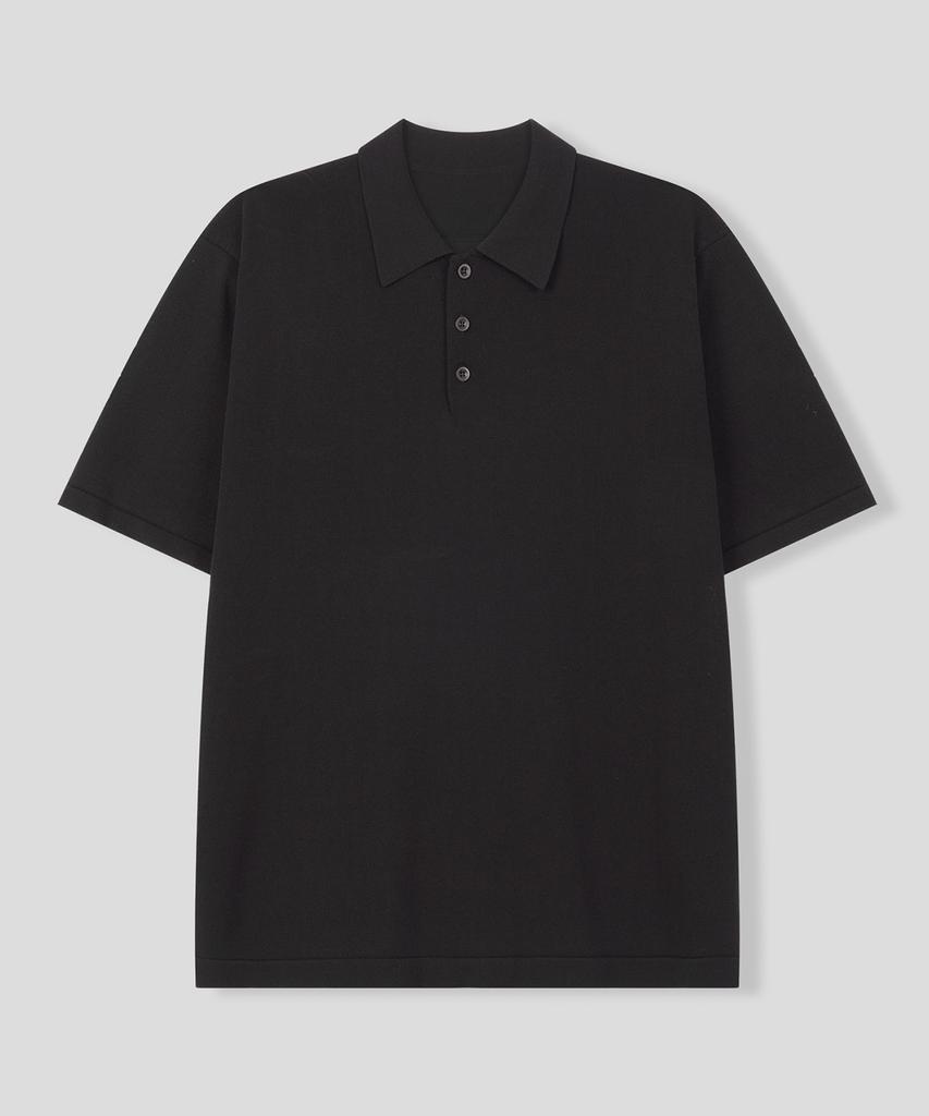 BLACK MOMENT Rayon Blended Knit Polo Shirt [Sky Blue]