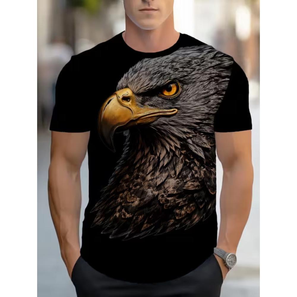Summer Men's Fashionable Comfortable Round Neck Short Sleeved T-shirt Colorful Animals 3d Printing Casual Loose Breathable Soft Plus Size T-shirt