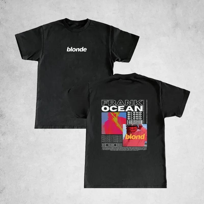 Rapper Frank Retro Grafik T-Shirt Unisex Hip Hop Ozean Album Kleidung T-Shirts Y2k Unisex Blond Mode Übergroßes Baumwoll-T-Shirt
