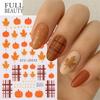 New Nail Art Stickers Ins Cartoon Halloween Pumpkin Thanksgiving Maple Leaf Line Adhesive Nail Stickers