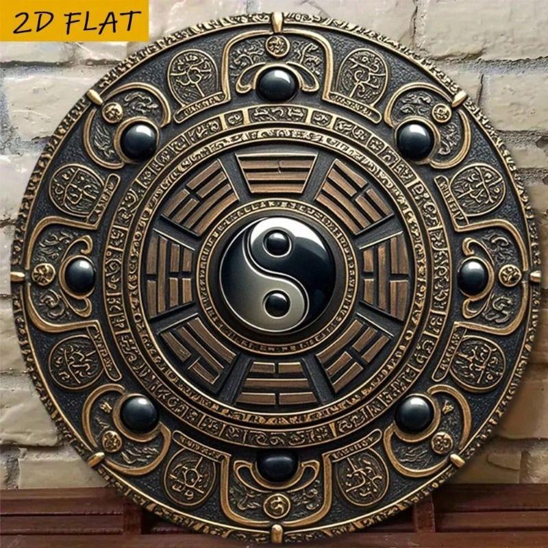 Tai Chi Bagua Metal Poster Mystic Feng Shui Wall Decor