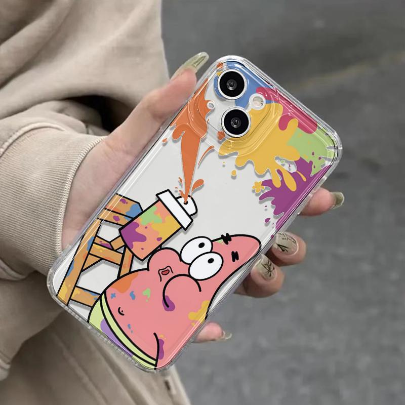 Graffiti SpongeBob SquarePants for Apple 15PROMAX Mobile Phone Case iPhone14 Couple 13 Cartoon 12 Soft Case 11