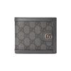 Ophidia Logo Canvas And Leather Trim Card Holder Wallet Men Wallets Gray 597609-UULBN-1244