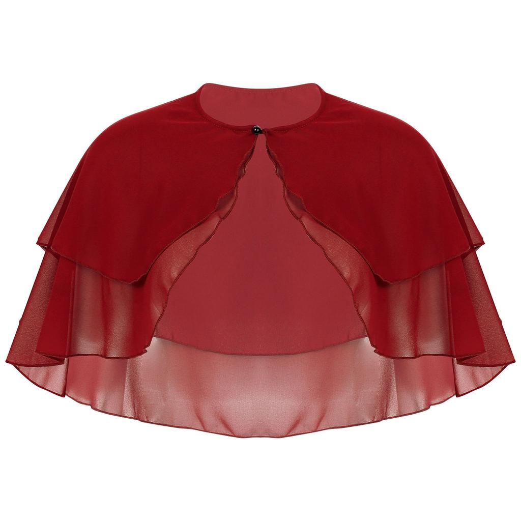 Women Elegant Chiffon Cover Up Shawl Cape Bolero Ruffle Wraps Accessory Party Wedding Jackets