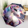 1 Stück Einhorn Fantasy Auf-/Zuklappbarer Regenschirm - Winddicht, Kompakter Reise-Regenschirm, Stabiler 8-Rippen-Schaft, Outdoor-Accessoire, 1121