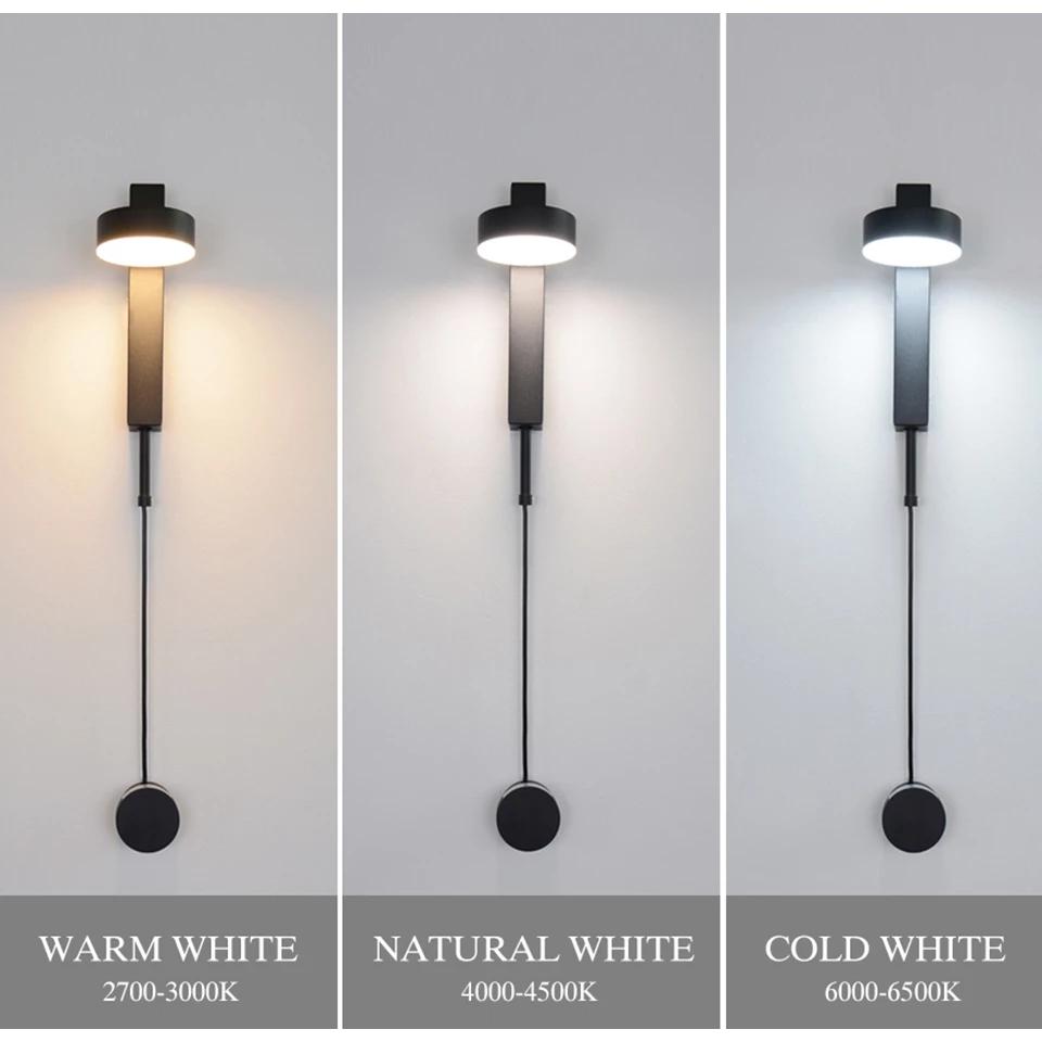 LED Indoor Wall Lamps Rotation Dimming Switch LED Wall Light Modern Stair Wall Decor Wall Sconce Living Room 12W LED Luminaire