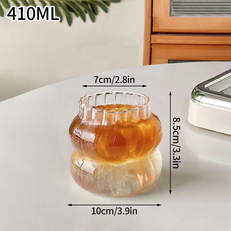 Handgefertigte Glas-Kaffeetassen mit rosa Schleife Elegantes Schleifendesign Trinkbecher Wiederverwendbare Wassergläser Ästhetische Kaffeetasse