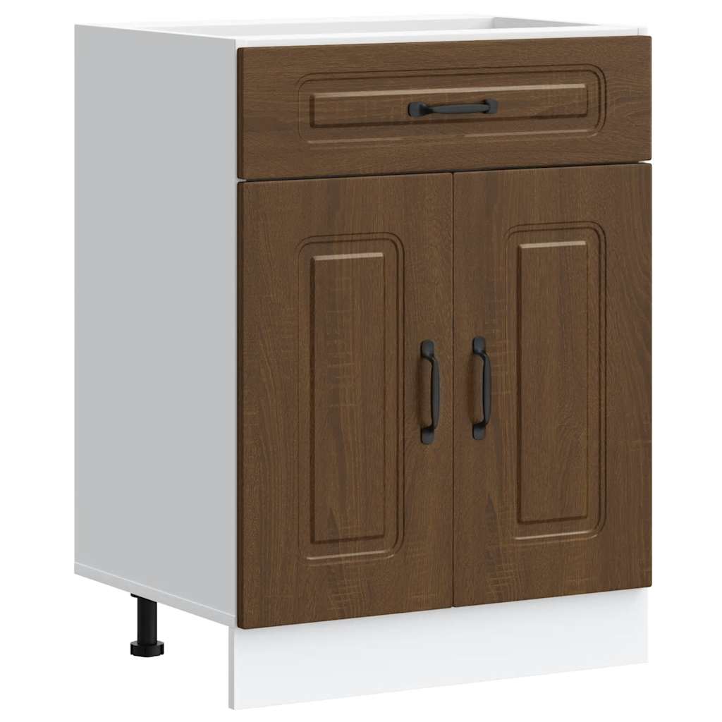 Vidaxl Kitchen Base Cabinet, Kalmar, Brown Oak