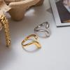 Yori Chic Polierter Tropfenförmiger Verstellbarer Offener Ring PVD Wasserbeständiges Metall Attraktiver Schicker Schmuck Damen