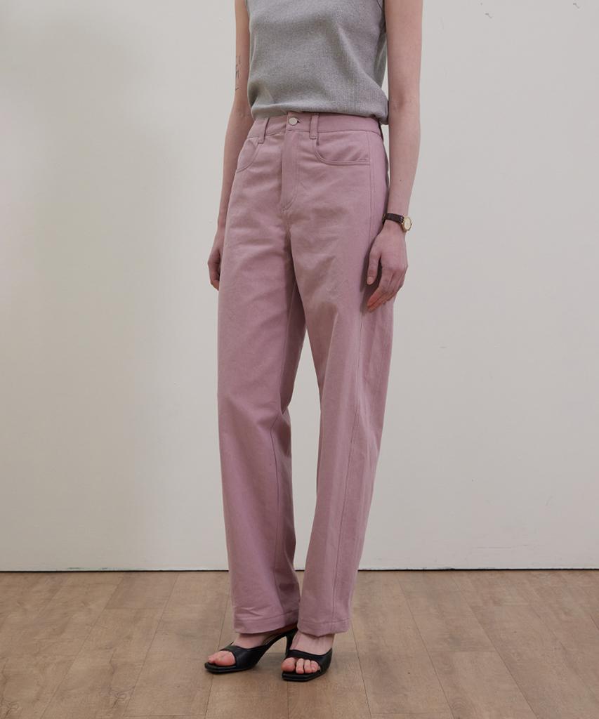 STEP AROUND Pigment Washing Panel Pants_Pink