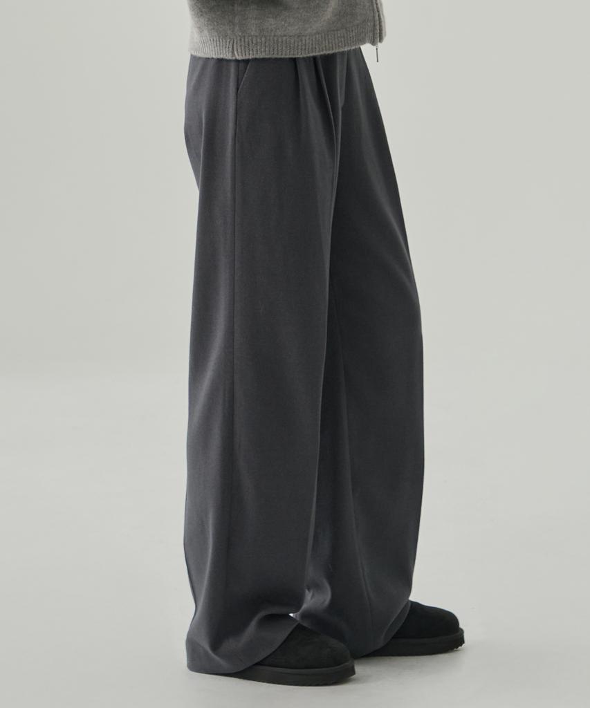 Deuloupisumeon Tosti Brushed Double-Pleat Wide Slacks [Ivory]
