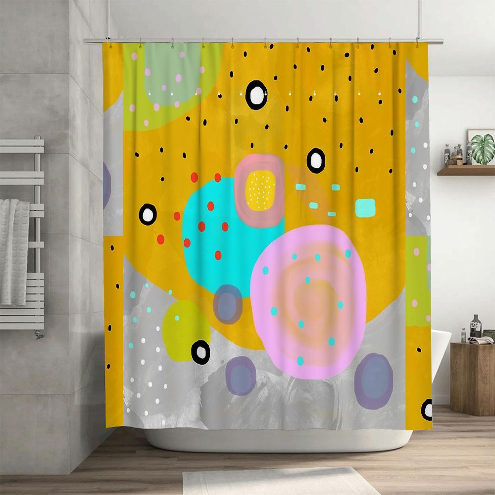 Douchegordijn Abstracte Kunst Modern Waterdicht Badkamer Decor Boerderij Stijl Stof Voering Achtergrond Huis Textiel