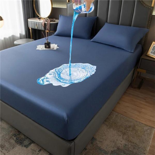 Housse de matelas super imperméable, drap-housse de couleur unie, protecteur anti-poussière contre les acariens et les bactéries, drap-housse sans taie d'oreiller