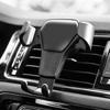 Black Car Phone Holder Car Mount Air Vent Mount Stand No Magnetic Mobile Holder Universal Gravity Smartphone