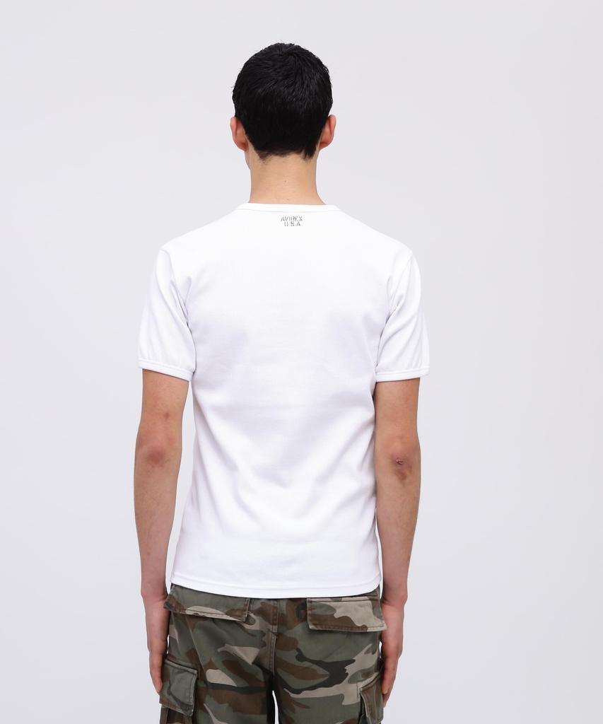 AVIREX DAILY RIB V-NECK TEE 6143501 men's S white