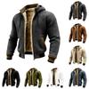 Men's Retro Knit Hooded Color Winter Outdoor Jacket with