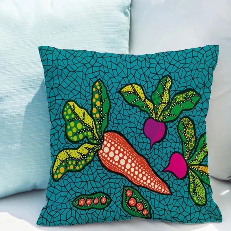 Yayoi Kusama Kürbis Kissenbezug für Wohnzimmer Beidseitig bedruckt Kissenbezug 40x40cm Zierkissenbezüge Dekorative Sofa