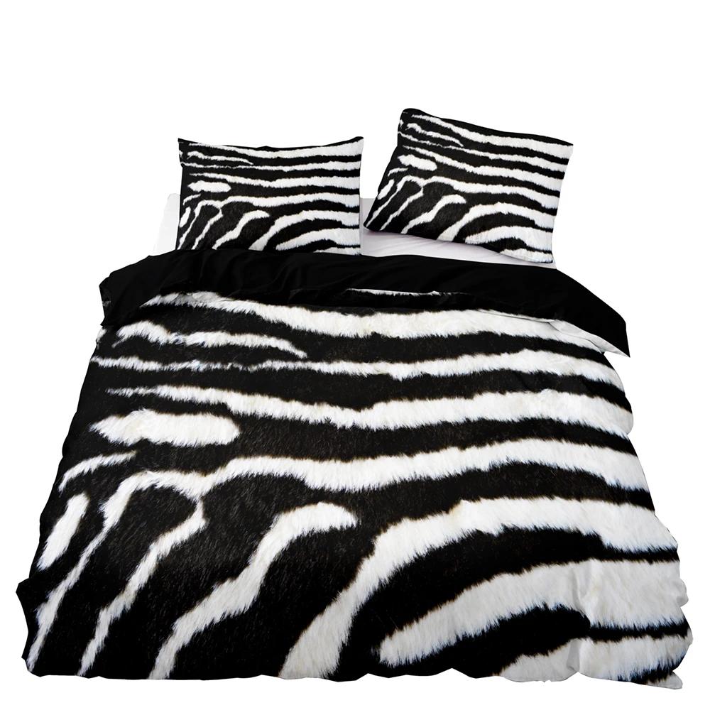 3Pcs Bedding Set King Queen Size Pink Leopard Pattern Duvet Cover With 2 Pillowcase Single Double Soft Cover For Bedroom Decor