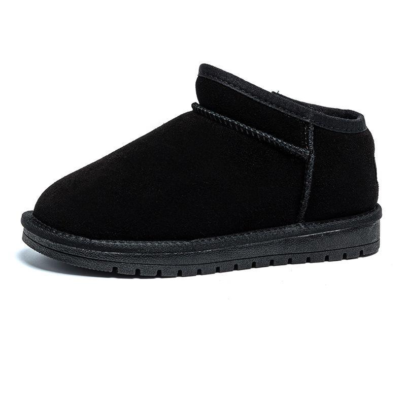 Bottes de neige à fourrure intégrée pour hommes et femmes, hiver, épaissies, chaudes, imperméables, antidérapantes, chaussures en velours et coton, grandes chaussures en coton