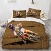 Motocross Gaming Bedding SetCross-Country Motorcycle Duvet Cover King Size For Teen Boys Motorcycle Racing Car Comforter Cove