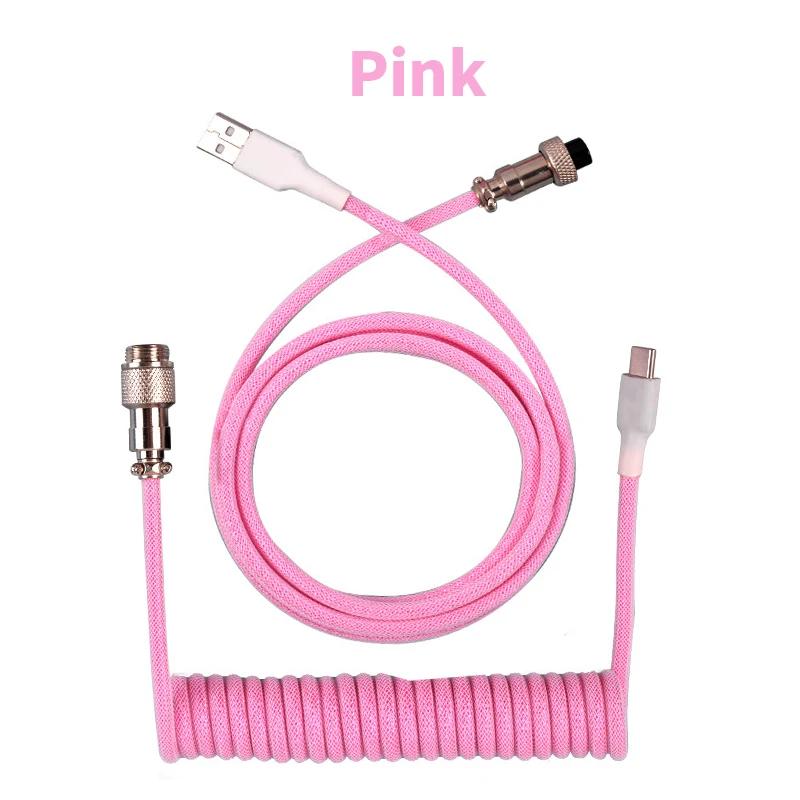 3M USB  Type C Keyboard Wire Mechanical Keyboard Aviator Desktop Computer Aviation Connector Mechanical Keyboard Coiled Cable