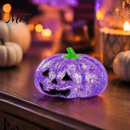 Halloween Stress Relief Balls Glitter Pumpkin Ball, Head Squeeze Toy for Anxiety Tools Relief, Creepy Fidget Party Favors Adults