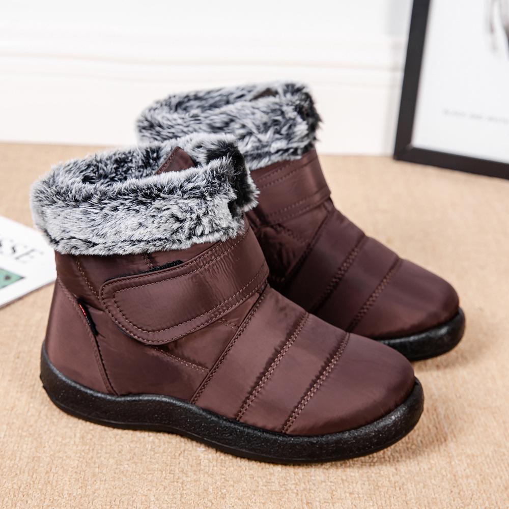 Women's Warm Snow Boots Velcro Waterproof Large Anti Rabbit Hair Boots Casual Shoes