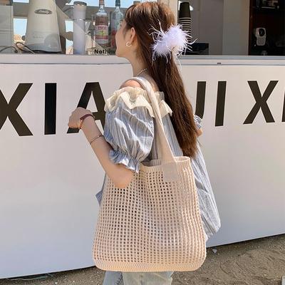 Bags Niche Versatile Knitted Bags Simple Woven Bags Mesh Hollow Women'S Shoulder Bags Tote Handbags