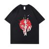 Retro T-Shirts for Women Japanese Samurai Sword Print Male Clothing Street Harajuku Short Sleeved Tees Loose Oversized T-Shirt