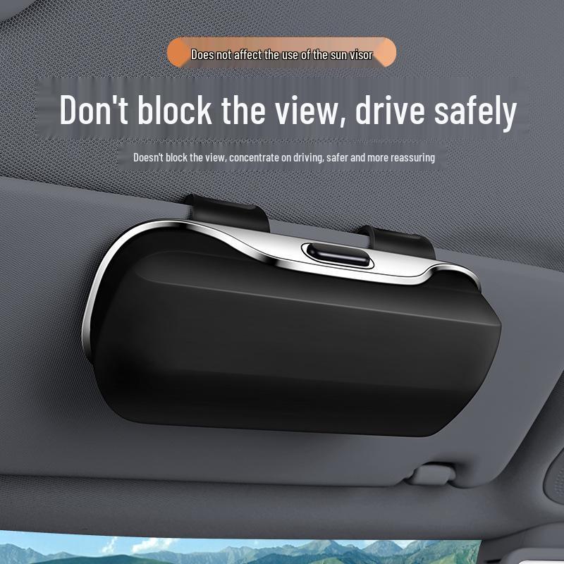 Car Visor Sunglasses Clip: Driver's Eyeglasses Holder and Storage Box
