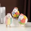 Colorful Sheep Figurines for The Living Room TV Cabinet, Cartoon Heart-shaped Sheep Small Figurine, Children's Room Decoration Item